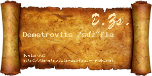 Demetrovits Zsófia névjegykártya