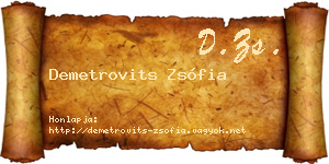 Demetrovits Zsófia névjegykártya