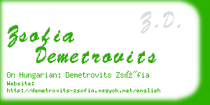 zsofia demetrovits business card